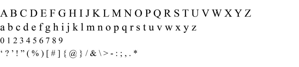 Times New Roman Typeface Specimen